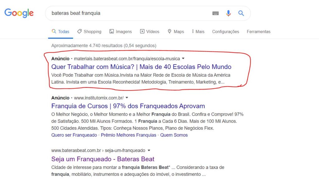 Anúncio criado