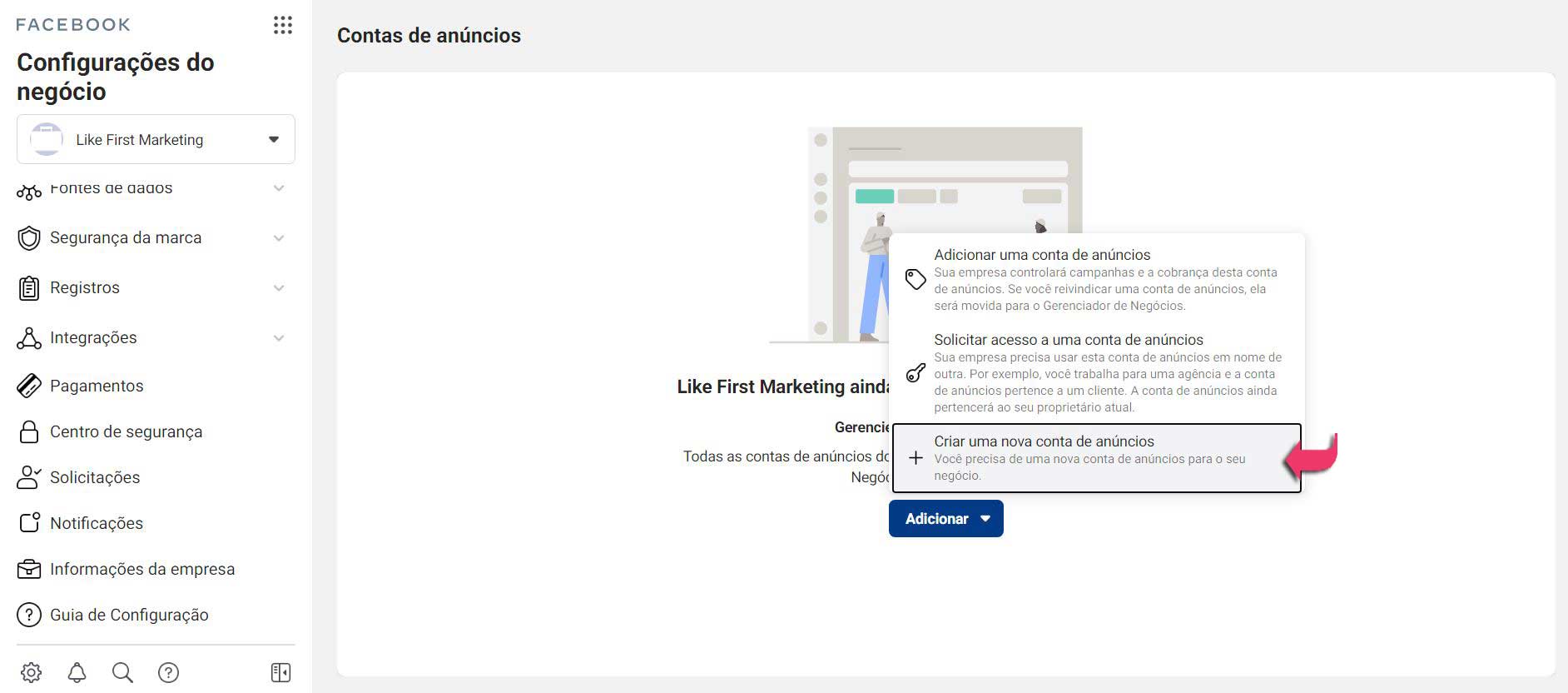 Passo 8 como criar conta business manager